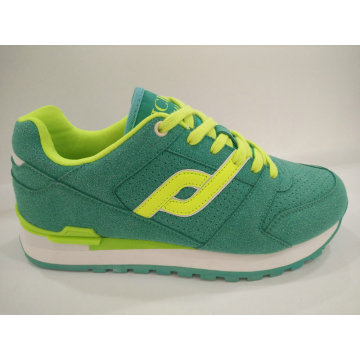 Women Athletic Lace Up Green Gym Shoes